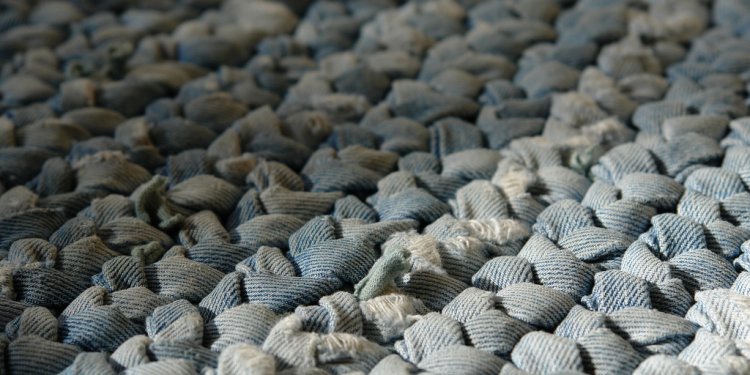 Braided Denim Rug Close-up