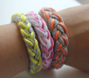 Braided T-Shirt DIY Bracelets | HelloGlow.co