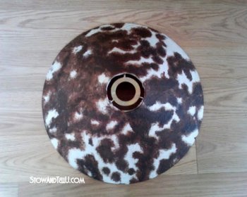 Faux cowhide lampshade