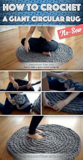 how-to Crochet a Giant Circular Rug - No-Sew