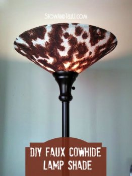 How to make a Faux Cowhide lamp shade-StowandTellU