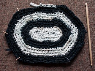 Spoonflower material scrap rag rug