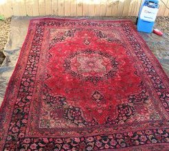 Vintage Rug presented for Cleaning